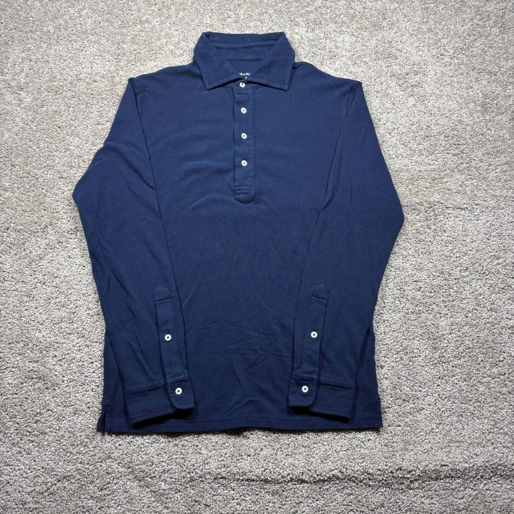 Spier & Mackay Mens Navy Blue Long Sleeve Pique Cotton Polo Shirt Medium 10399